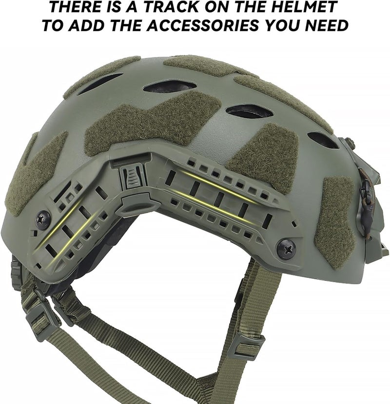 Aoutacc Lightweight Tactical Fast Helmet, Integrated Helmet with NVG Mount Base, Side Rails,Pre-Slotted Headset Strap for Outdoor Sports, CS - Image 5